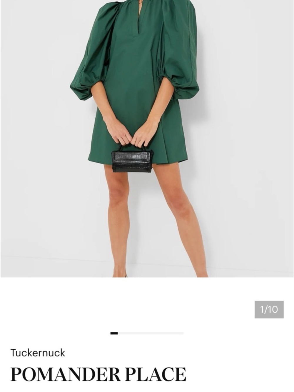 Tuckernuck Green Puff-Sleeve V-Neck Tunic